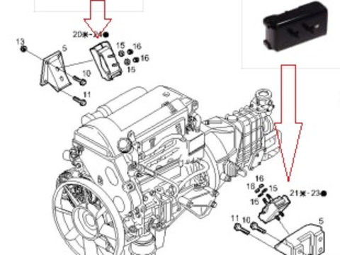 Tampon motor stanga sau dr. Iveco Daily 3 / Daily 4