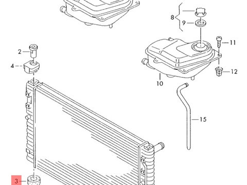 Tampon prindere radiatoare Audi A4 B7 (8E)Berlina 2007 1.9 TDI OEM 4B3121275