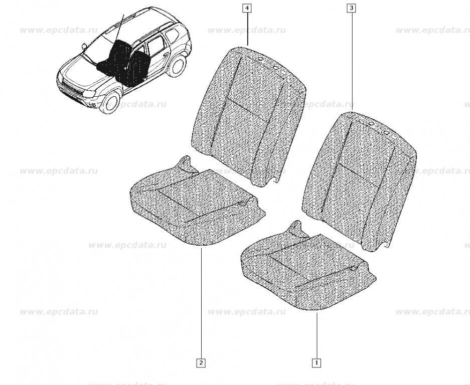 Tapiterie sezut stanga fata model cu airbag sofer Dacia Duster