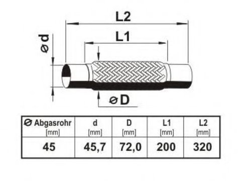 Teava flexibila, esapament MERCEDES VITO bus (638) (1996 - 2003) ERNST 460071