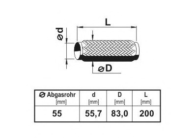 Teava flexibila esapament ~ Opel Zafira 1999 2000 2001 2002 2003 2004 2005 ~ 460057 ~ ERNST