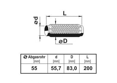 Teava flexibila, esapament VW CADDY III Caroserie (2KA, 2KH, 2CA, 2CH) (2004 - 2016) ERNST 460057 piesa NOUA