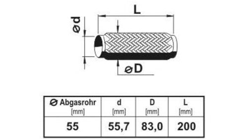 Teava flexibila, esapament VW TOURAN (1T