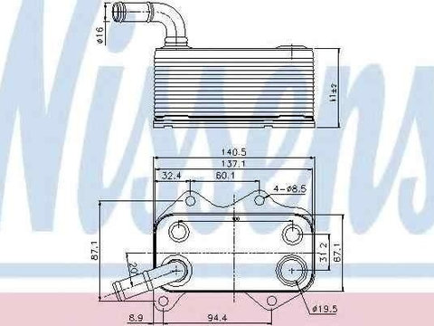 Termoflot radiator ulei AUDI A6 (4F2 C6) NISSENS 90660