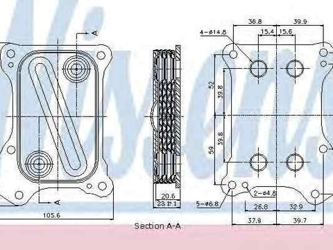 Termoflot radiator ulei CHEVROLET AVEO hatchback (T300) NISSENS 90700