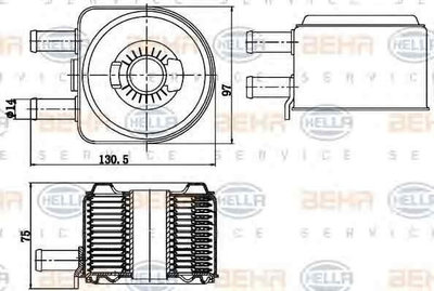 Termoflot radiator ulei Citroen C5 II (RC_) HELLA 