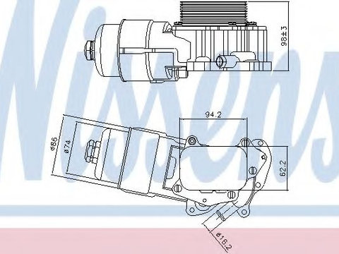 Termoflot / radiator ulei FORD FOCUS II limuzina (DA_) (2005 - 2016) NISSENS 90703