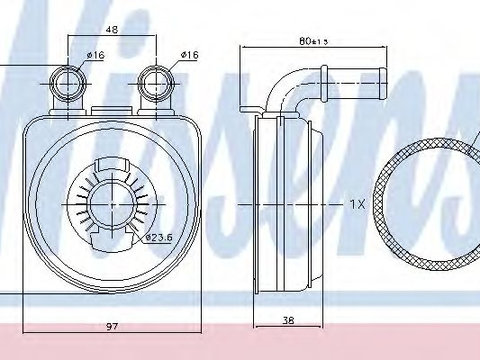 Termoflot / radiator ulei PEUGEOT RANCH microbus (5F) (1996 - 2016) NISSENS 90650