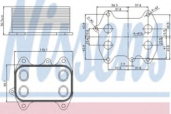 Termoflot / radiator ulei SKODA YETI (5L) (2009 - 2016) NISSENS 90681