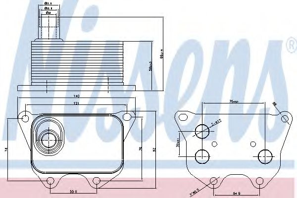Termoflot / radiator ulei VW GOLF 5 (1K1) (2003 - 2009) NISSENS 90659