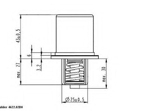 Termostat 4622 82D0 WAHLER pentru Iveco Eurotech Iveco Eurostar Iveco Stralis Iveco Eurotrakker