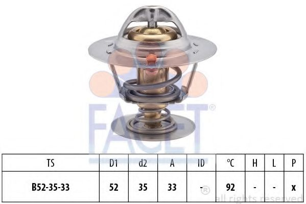 Termostat FORD ESCORT Mk V Cabriolet (ALL) (1990 - 1992) FACET 7.8396S