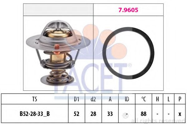 Termostat FORD TRANSIT CUSTOM bus (2012 - 2016) FACET 7.8412