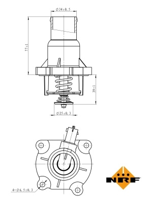 Termostat lichid racire 725030 NRF pentru Chevrolet Orlando Opel Astra Opel Zafira Alfa romeo Brera Alfa romeo 159 Alfa romeo Spider Opel Insignia Chevrolet Cruze