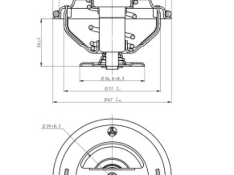 Termostat lichid racire 725063 NRF pentru Vw Golf Vw Touareg Audi A3 Vw Multivan Vw Passat Vw Rabbit Vw Eos Audi Tt