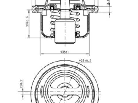 Termostat lichid racire 725146 NRF pentru Chevrolet Aveo Mazda 6 Daewoo Tico Chevrolet Kalos