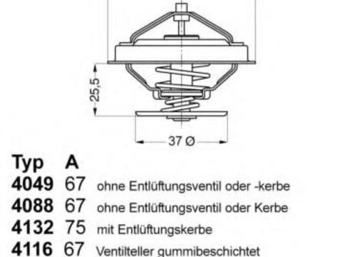 Termostat,lichid racire AUDI 200 limuzina (43), VOLVO 940 limuzina (944), VOLVO 940 Mk II (944) - WAHLER 4088.87D