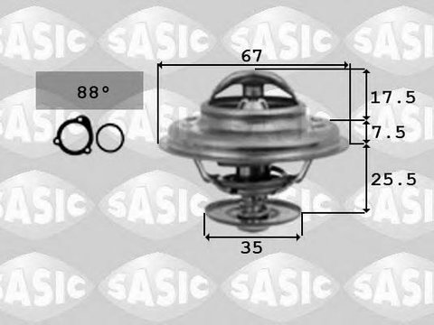 Termostat,lichid racire AUDI 90 (8C, B4), AUDI 80 Avant (8C, B4), AUDI 500 (43, C2) - SASIC 9000335