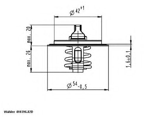 Termostat,lichid racire AUDI A6 (4F2, C6) (2004 - 2011) WAHLER 410396.82D piesa NOUA