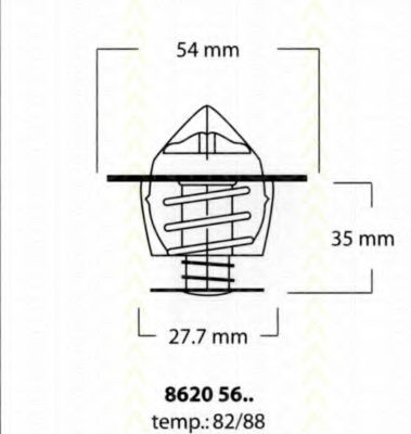 Termostat,lichid racire CITROEN C5 I Estate (DE) (2001 - 2004) TRISCAN 8620 5682 piesa NOUA