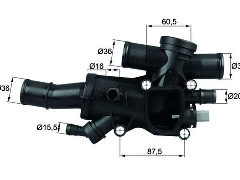 TERMOSTAT LICHID RACIRE CITROEN JUMPY II (VF7) 2.0 HDi 140 2.0 HDi 120 120cp 136cp MAHLE TH 44 83 2007 2008 2009 2010 2011 2012 2013 2014 2015 2016