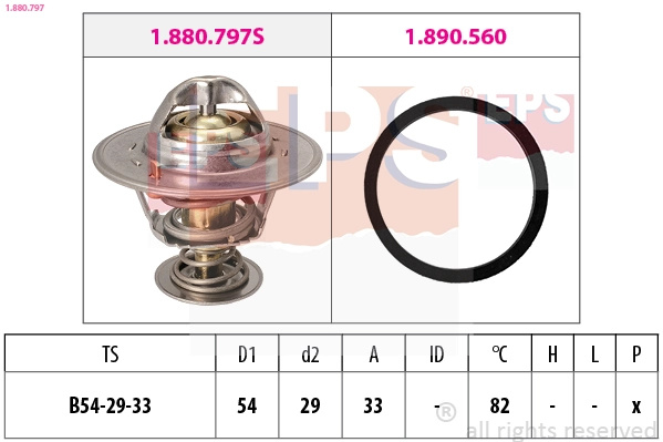Termostat,lichid racire EPS 1.880.797 pentru OPEL ANTARA A (L07) 2010-2015