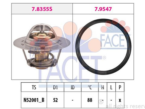 Termostat,lichid racire FACET 7.8355