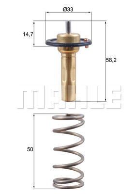 Termostat lichid racire # Ford Focus 2010 2011 2012 2013 2014 2015 2016 2017 2018 2019 2020 2021 2022 2023 2024 2025 # TX 265 89D # MAHLE