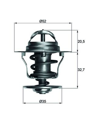 Termostat,lichid racire MAHLE TX1288D compatibil cu FORD MONDEO I Turnier (BNP) 1993 1994 1995 1996