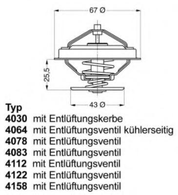 Termostat,lichid racire MERCEDES-BENZ COUPE (C123), MERCEDES-BENZ KOMBI Break (S123), MERCEDES-BENZ COUPE (C124) - WAHLER 4078.87D