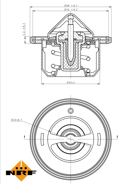 termostat,lichid racire NRF 725084 pentr