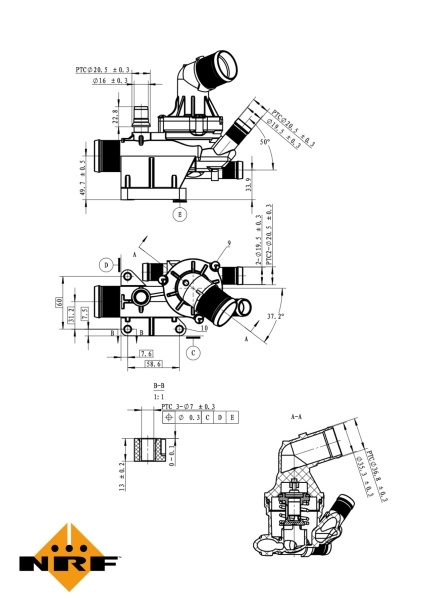Termostat lichid racire NRF RENAULT MEGA
