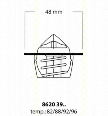 Termostat,lichid racire OPEL KADETT C combi, OPEL KADETT C City, OPEL KADETT C cupe - TRISCAN 8620 3988