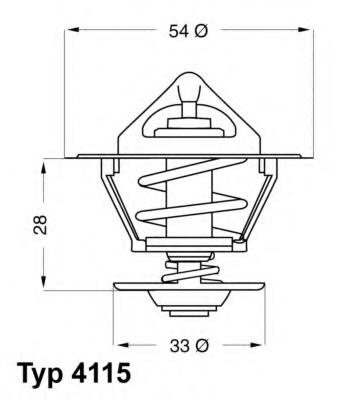 Termostat,lichid racire OPEL KADETT D (31_-34_, 41_-44_), OPEL MONZA E (39_, 49_), OPEL REKORD E combi (61_, 66_, 67_) - WAHLER 4115.92D