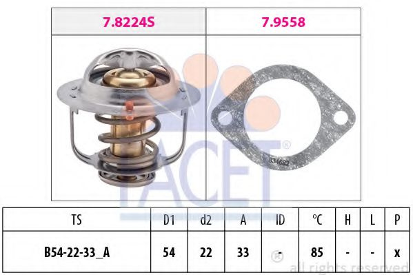 Termostat,lichid racire OPEL VECTRA A hatchback (88_, 89_) (1988 - 1995) FACET 7.8224