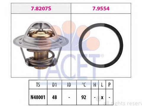 Termostat,lichid racire OPEL VECTRA A hatchback (88_, 89_) (1988 - 1995) FACET 7.8207