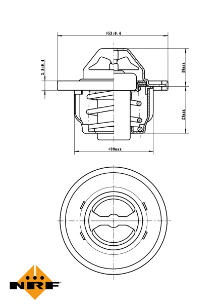 TERMOSTAT LICHID RACIRE ~ RENAULT AVANTIME (DE0_) 2.0 16V Turbo (DE0U, DE0V) 163cp 2001 2002 2003 ~ NRF 725150 ~ NRF