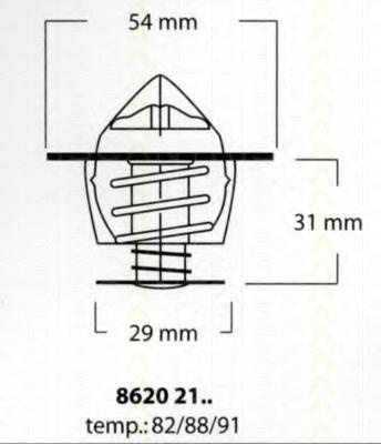 Termostat,lichid racire SAAB 90 limuzina, SAAB 900 Cabriolet, JAGUAR XJ limuzina - TRISCAN 8620 2188