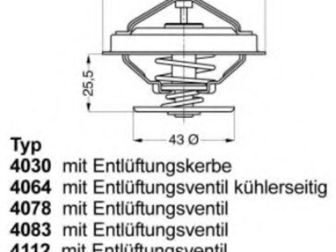 Termostat,lichid racire SSANGYONG KORANDO (KJ) (1996 - 2006) WAHLER 4078.87D piesa NOUA