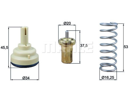 Termostat lichid racire TX 181 105D MAHLE pentru Vw Jetta Vw Vento Seat Altea Vw Passat Vw Eos Vw Tiguan Skoda Rapid Seat Toledo Vw Golf