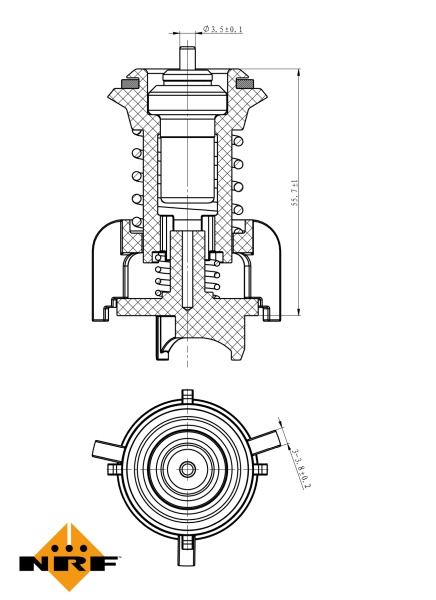 TERMOSTAT LICHID RACIRE ~ VW PASSAT B8 (3G2, CB2) 2.0 TDI 4motion 1.6 TDI 2.0 TDI 120cp 150cp 184cp 190cp 2014 ~ NRF 725095 ~ NRF