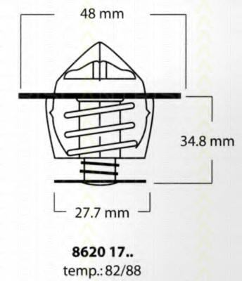 Termostat,lichid racire VW TARO, DAIHATSU FOURTRAK (F7, F8), DAIHATSU CHARMANT limuzina (A) - TRISCAN 8620 1788