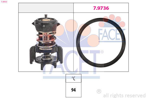 Termostat lichid racire ~ Vw Touran 2015 2016 2017 2018 2019 2020 2021 2022 2023 2024 ~ 7.8933 ~ FACET