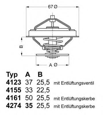 Termostat,lichid racire VW TRANSPORTER Mk III caroserie, VW TRANSPORTER Mk III platou / sasiu, VW CARAVELLE III bus - WAHLER 4155.87D