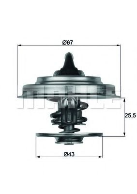 Termostat MERCEDES S-CLASS (W140) (1991 - 1998) MAHLE ORIGINAL TX 18 87D