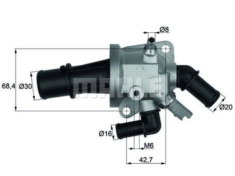 Termostat Opel Combo 2001-2011, Corsa C 2000-2006, Meriva 2003-2010, Tigra 2004-2009, Suzuki Ignis 2003-2008, Swift 2005-2010, Wagon R+ 2000-2008, MAHLE TI15388