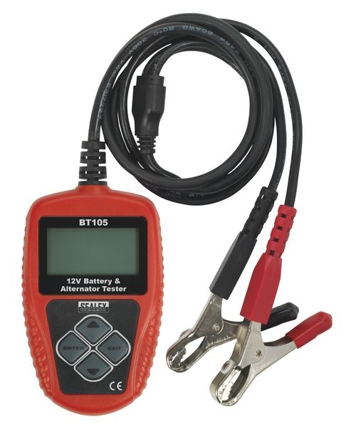 Tester,baterie Conductance battery tester BT105 12V 100-2000 EN tested battery type: AGM EFB GEL WET measuring norms: DIN EN IEC SAE printer charging system test starter test SEALEY SEA BT105