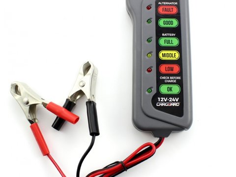Tester pentru baterie si alternator / 12V – 24V / cu indicatori LED - CARGUARD