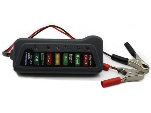 Tester pentru baterie si alternator cu indicator LED 12V ERK AL-260223-16