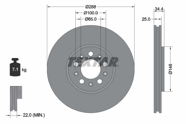 TEXTAR Disc frana 92106605 model VW (FAW) BORA (152) 2016 2017 2018 2019 2020 2021